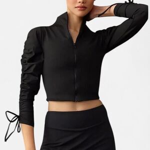 Port de Bras Stelle Ruched Sleeve Crop jacket Top Size S | Balletcore Minimalist